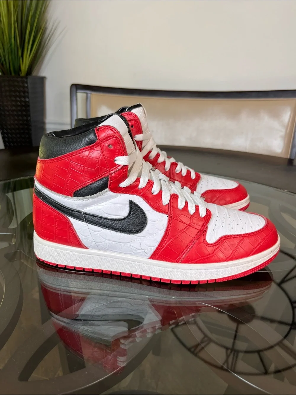 Nike Air Jordan 1 High Customize Leather Sneakers Sz 11